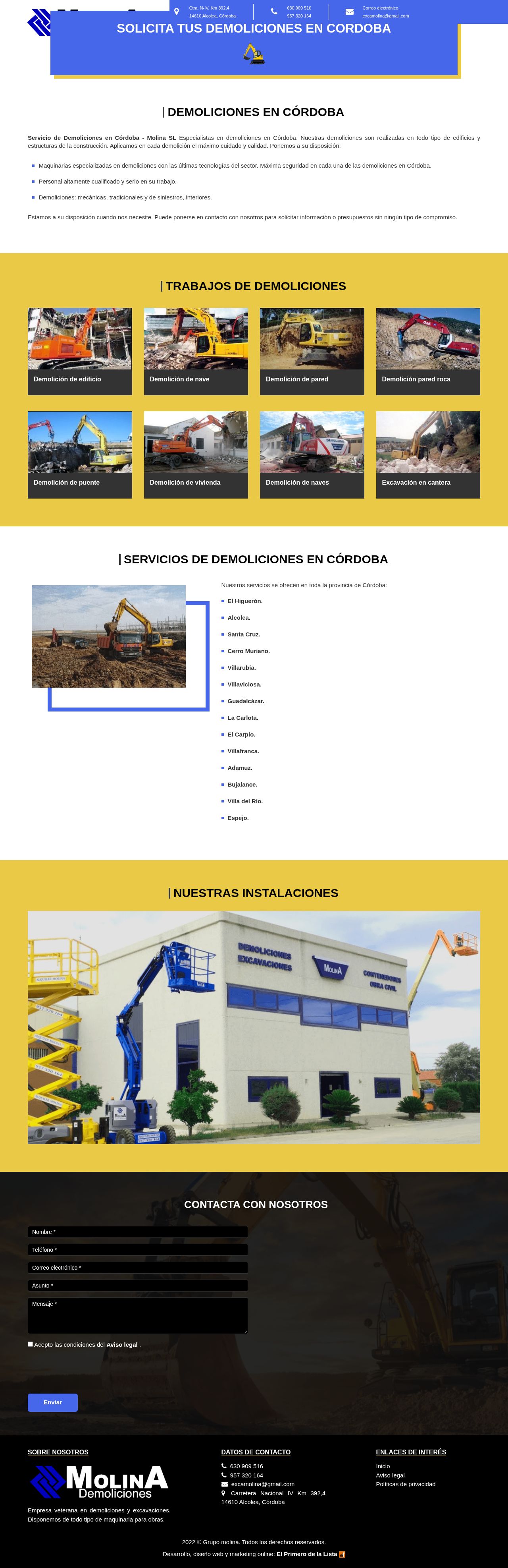 Demoliciones en Cordoba website