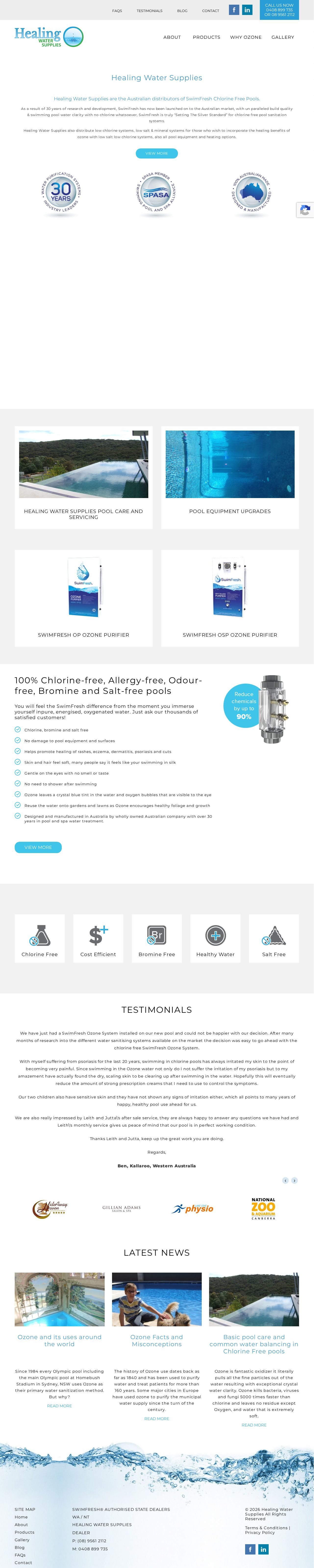 Healing Water Supplies website