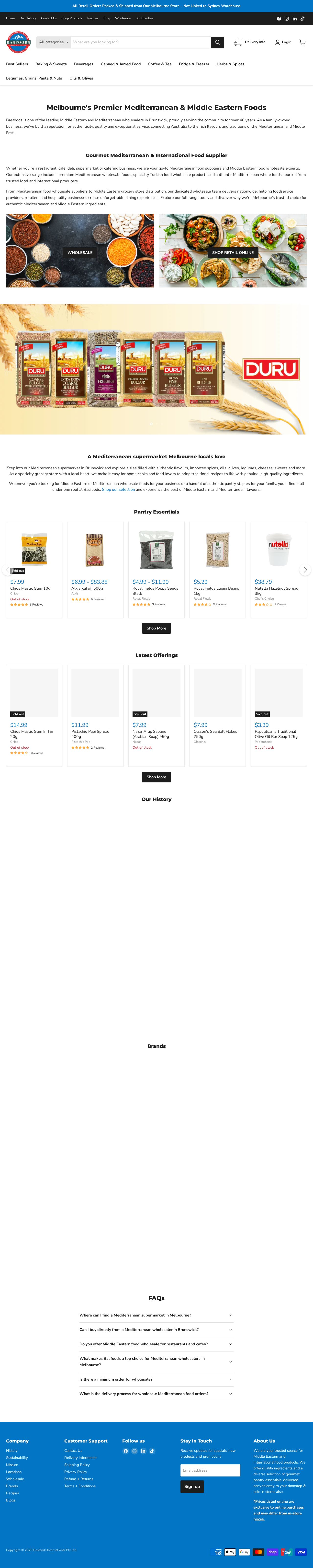 Basfoods Food Distributors website