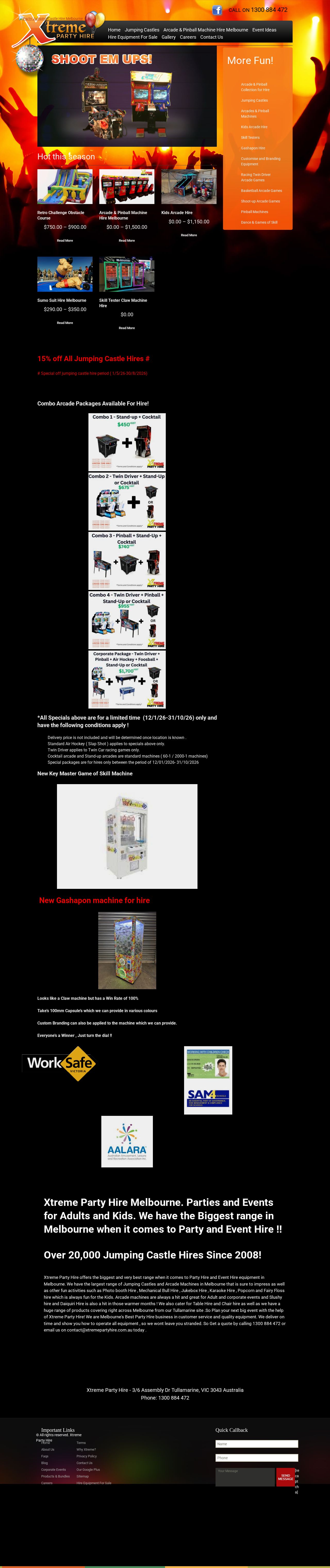 XtremeParty Hire website