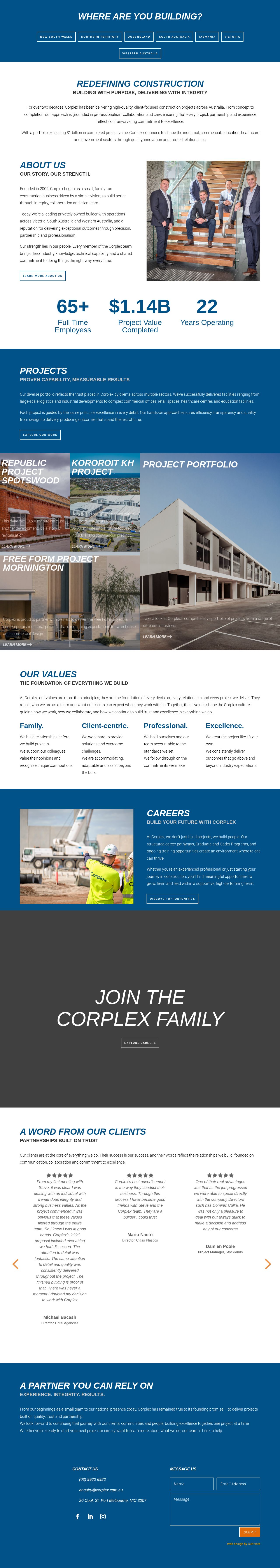 Corplex Pty Ltd website