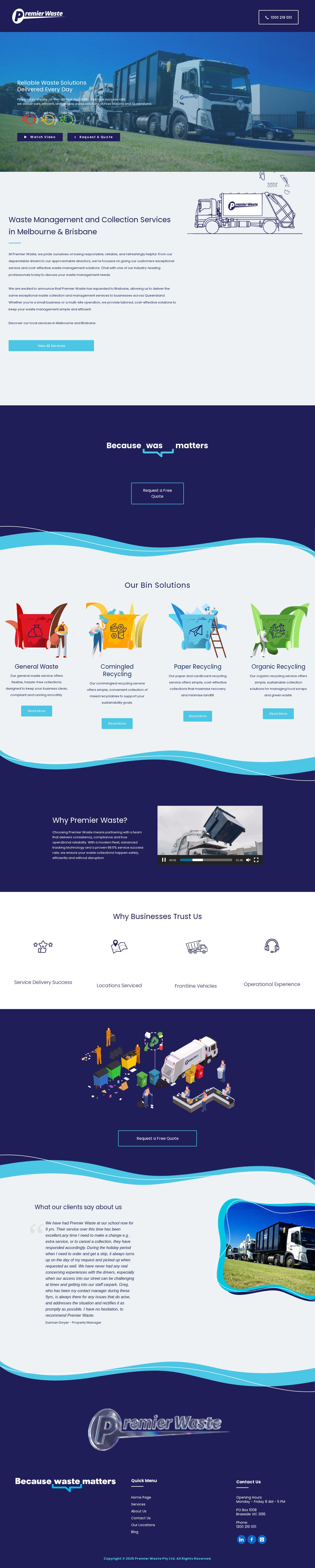 Premier Waste website