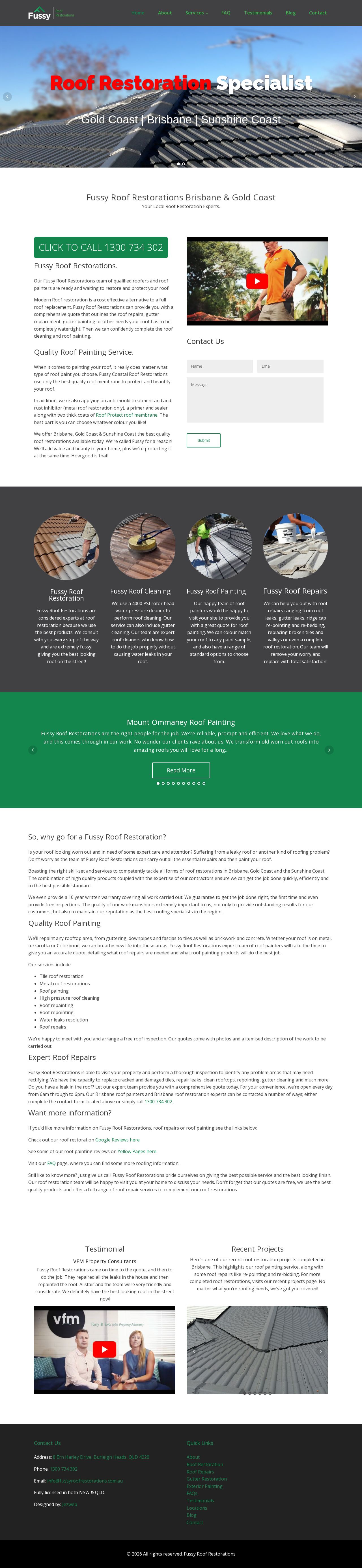 Fussy Roof Restoration website