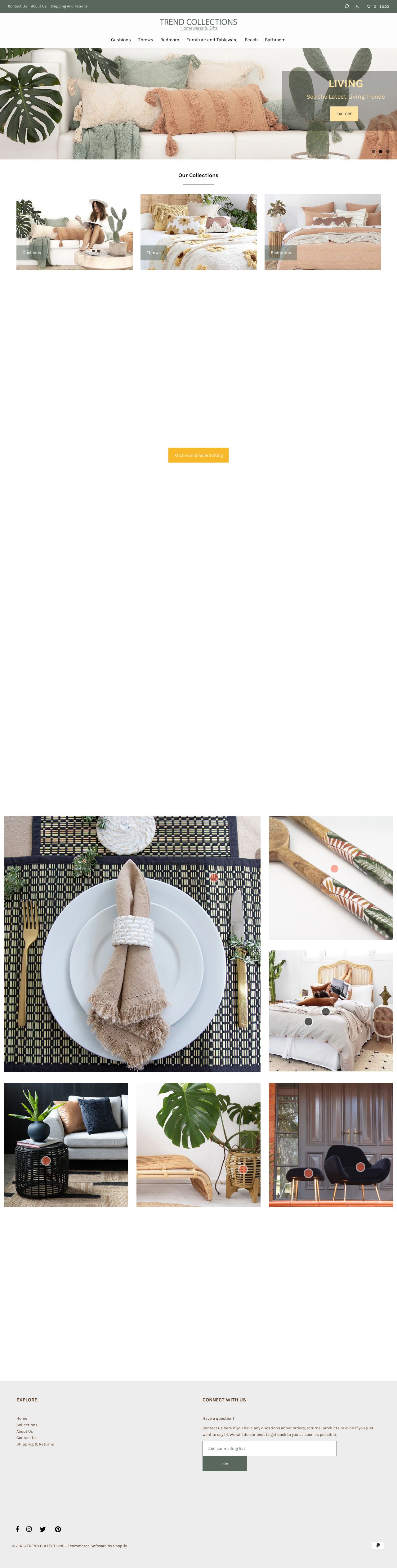 TrendCollections Homewares & Gifts website