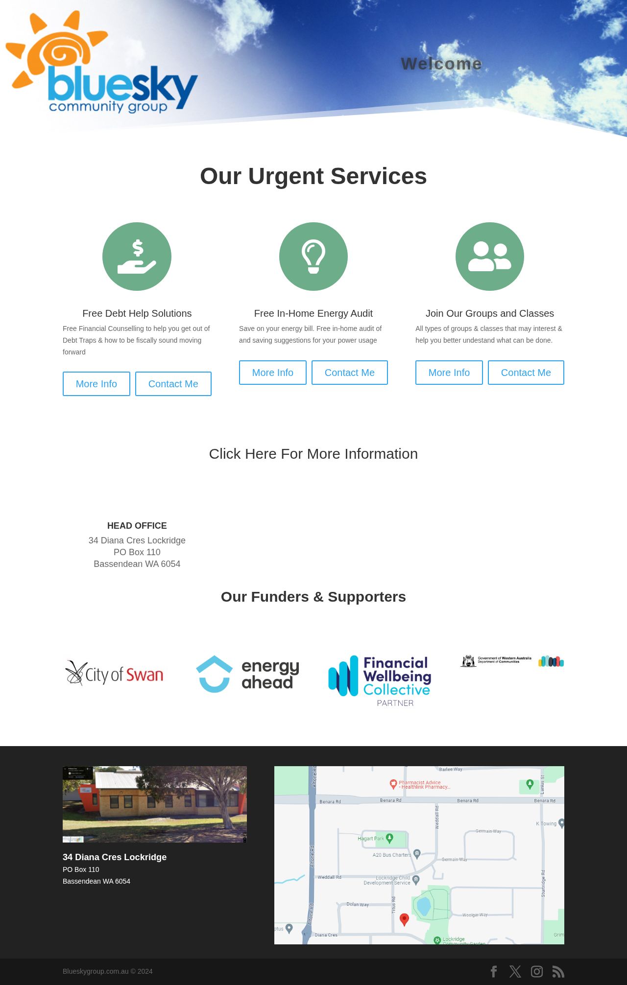 Blue Sky Group, Emergency Relief, Financial Counselling, Food Services website