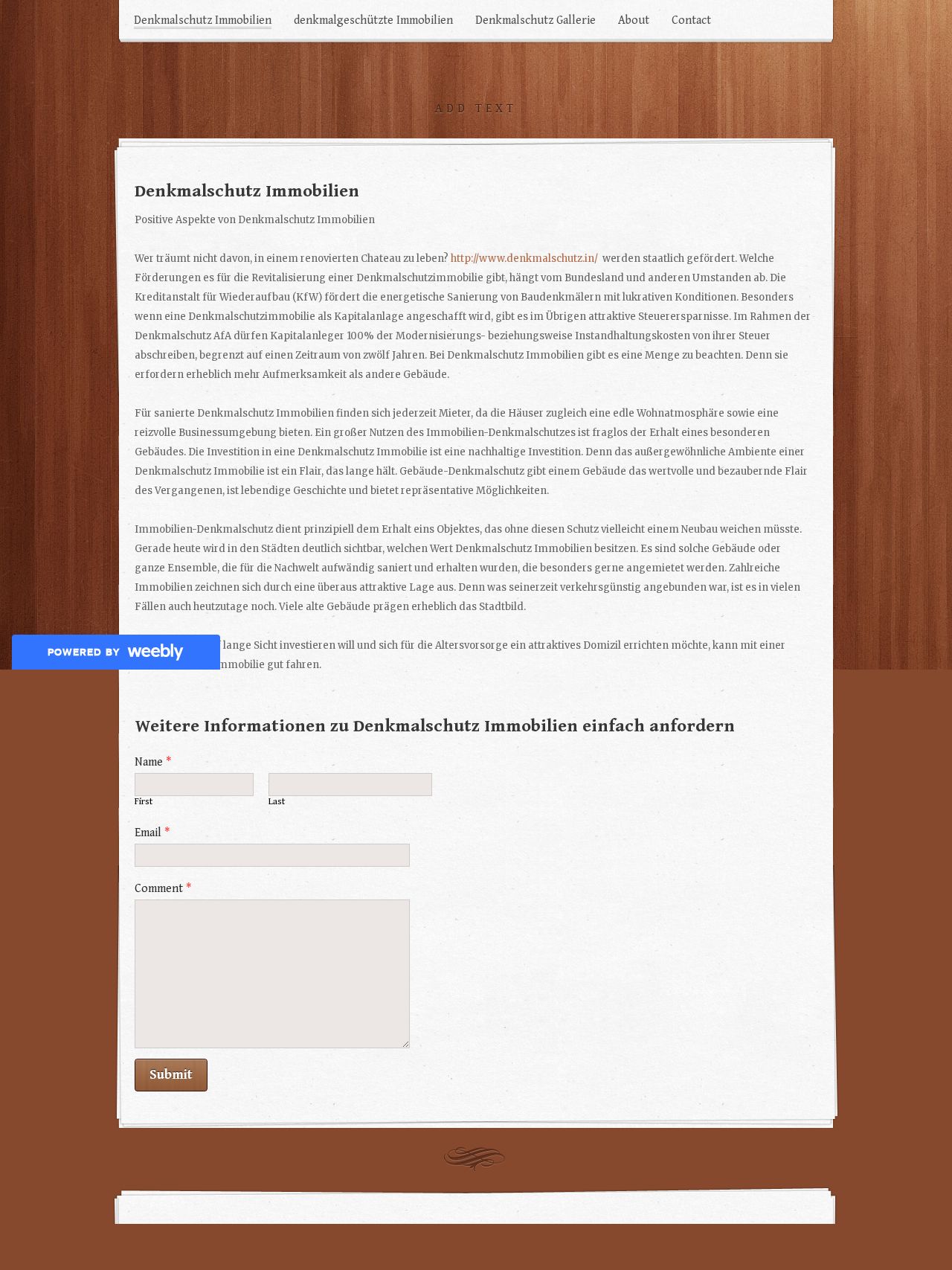 denkmalgeschütze Immobilien website