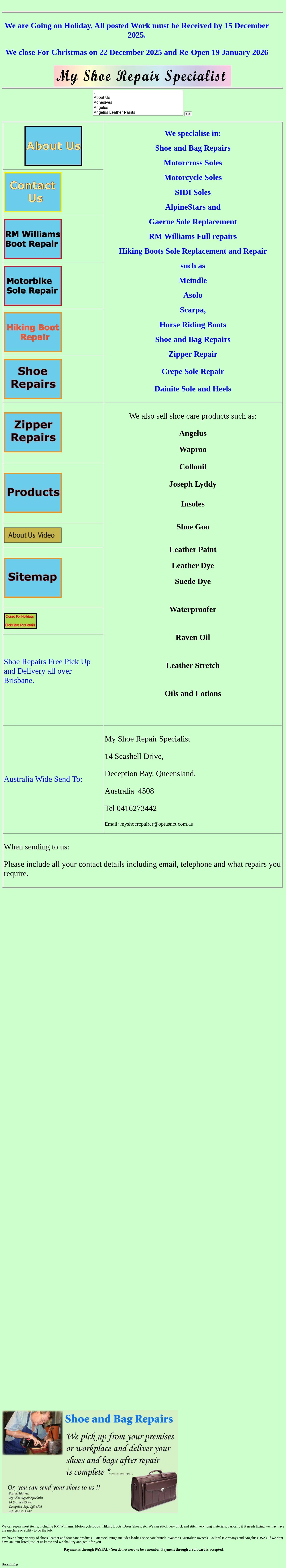 My Shoe Repair specialist website