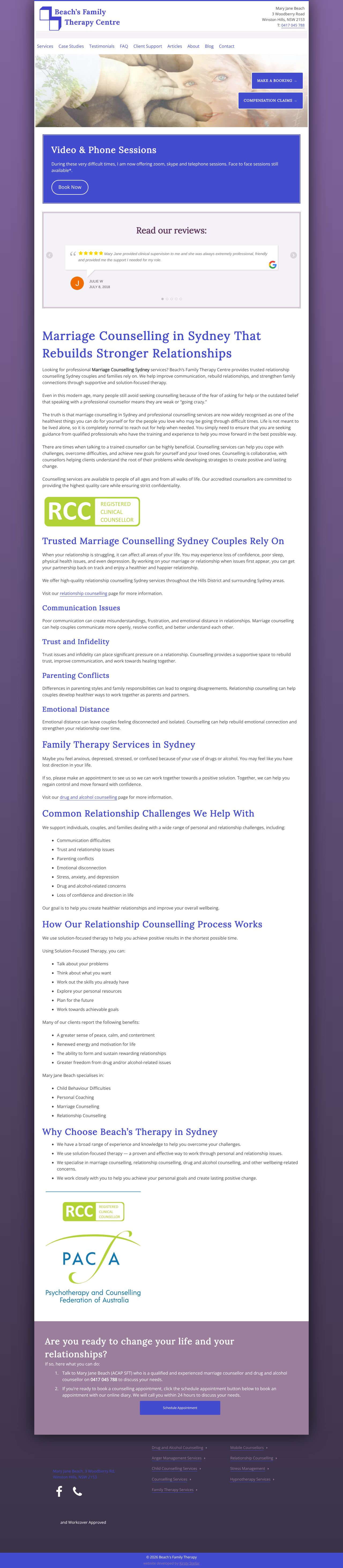 Beachs Therapy website