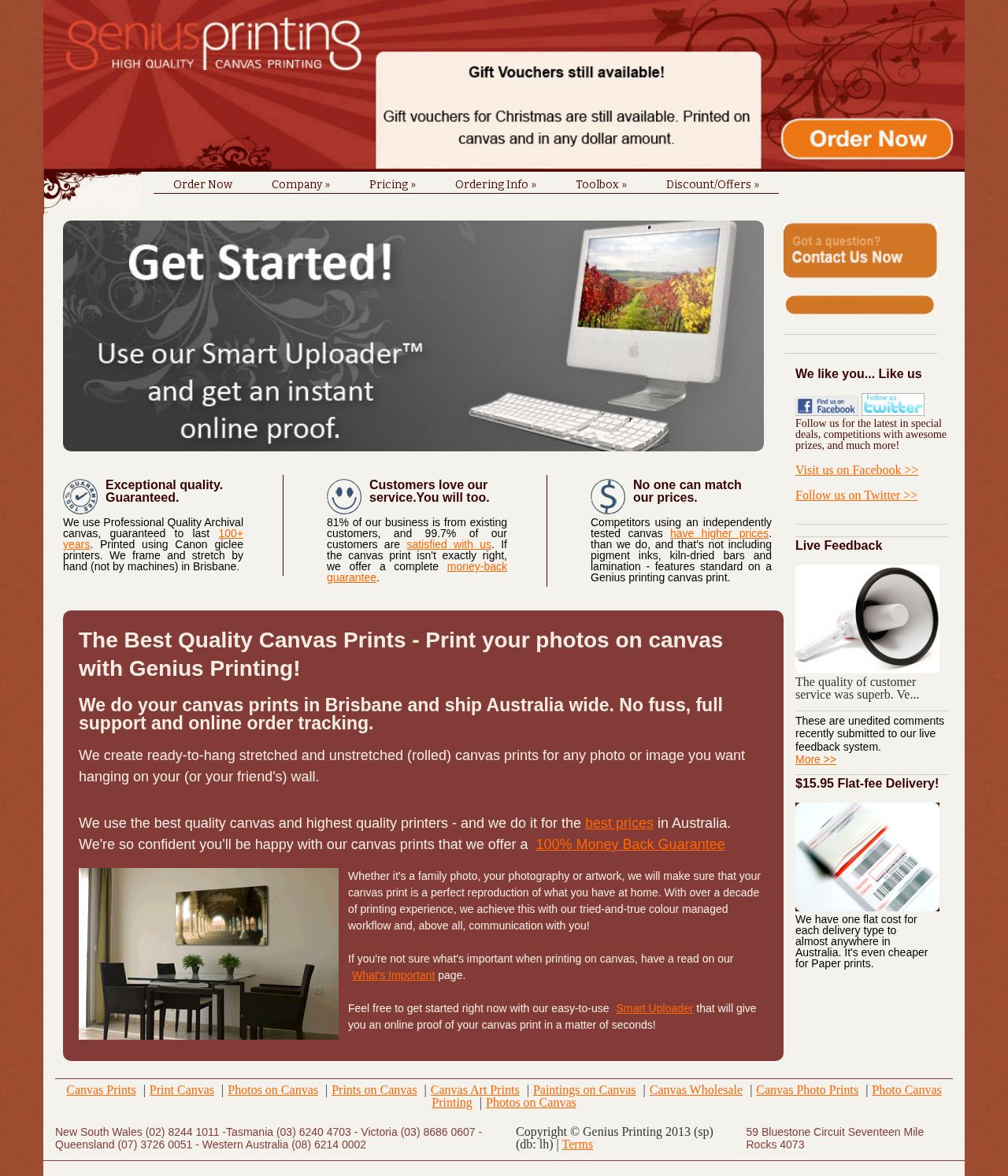 Genius Printing website
