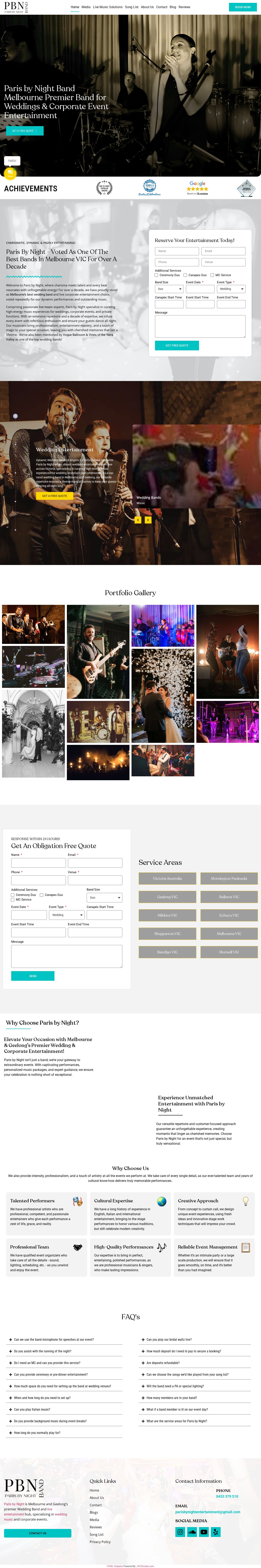 Paris by Night band website
