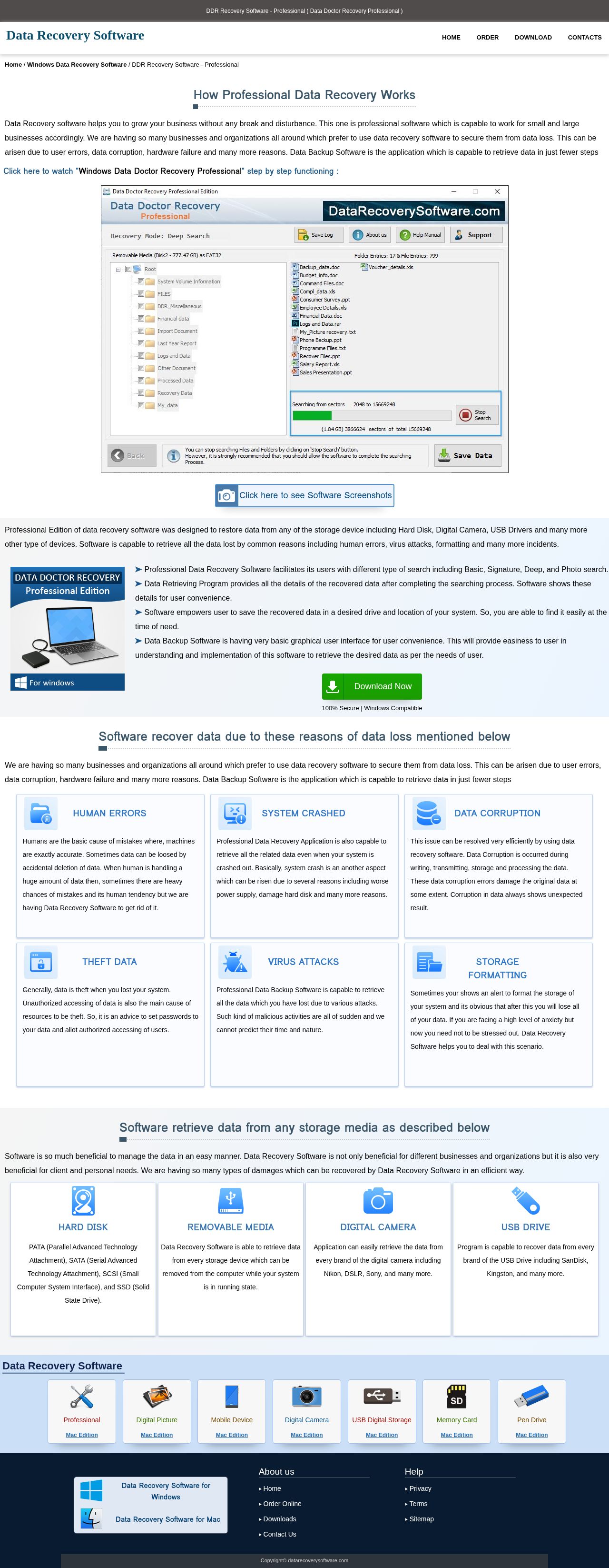 Data recovery software website