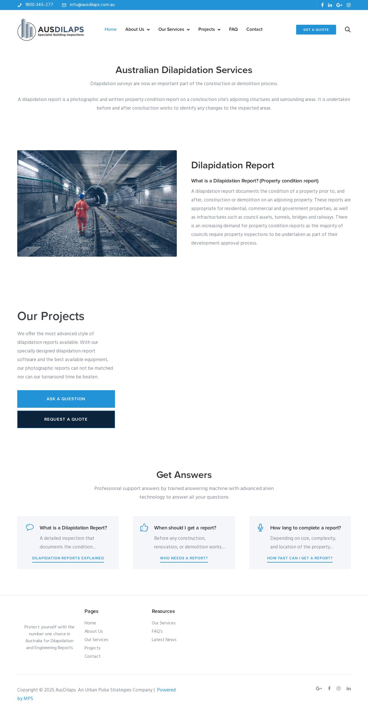 Australian Dilapidations website