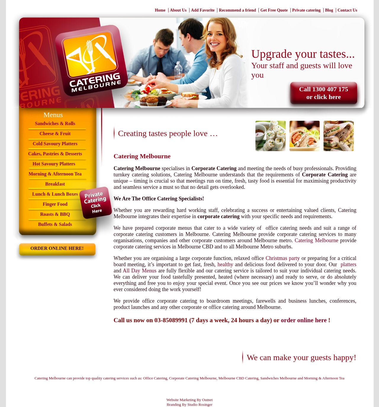 Catering Melbourne website