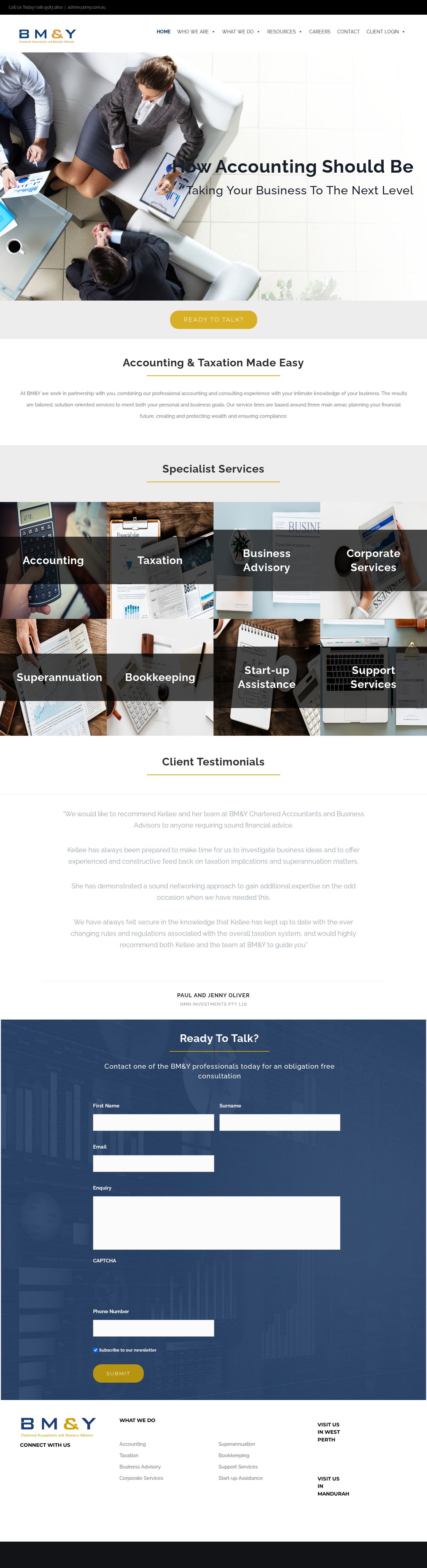 BM&Y Chartered Acountants website