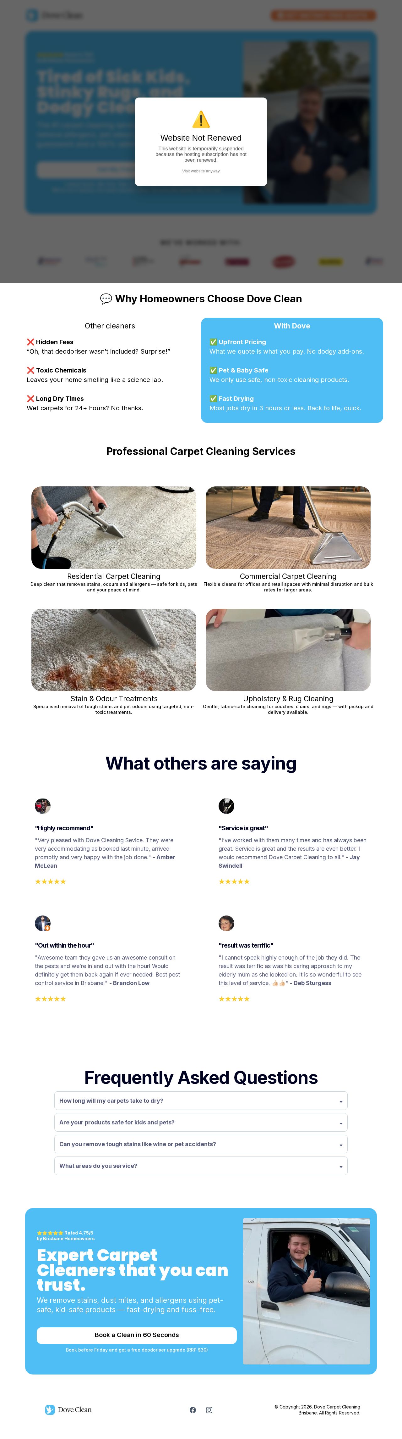 Dove Cleaning Services website