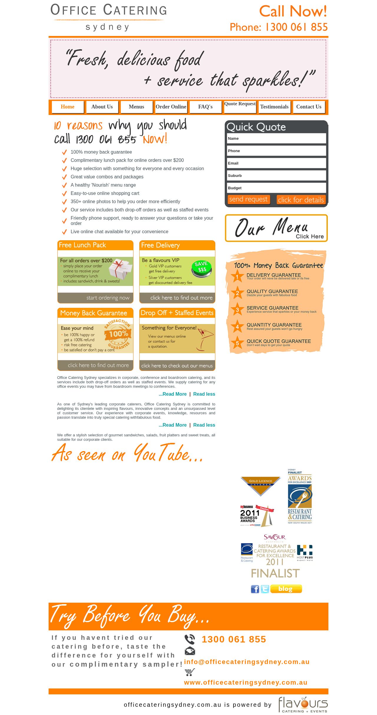 Office Catering Sydney website