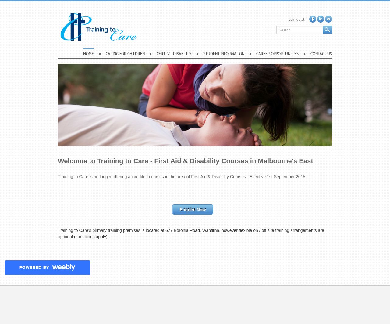 Training to Care website