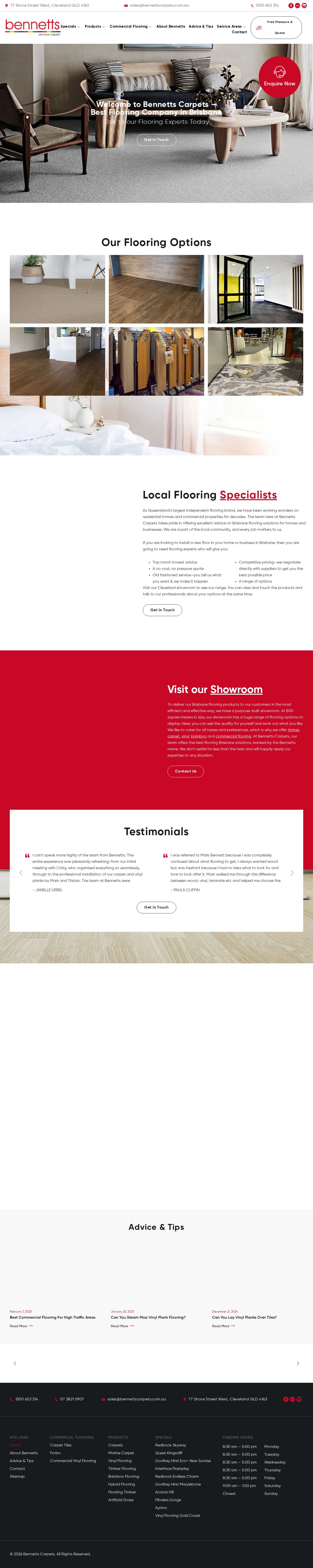 Bennetts Carpets website
