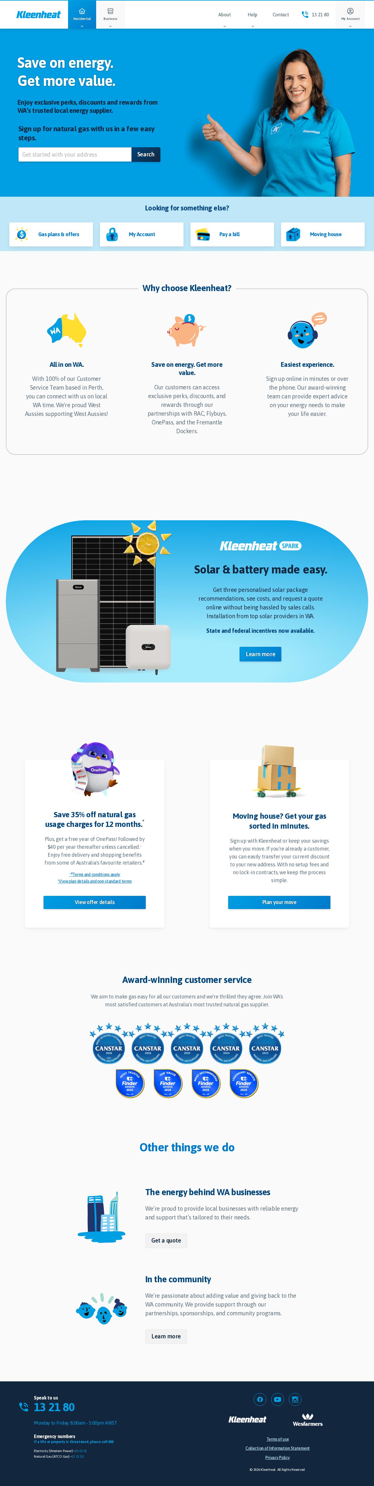 Kleenheat Gas website