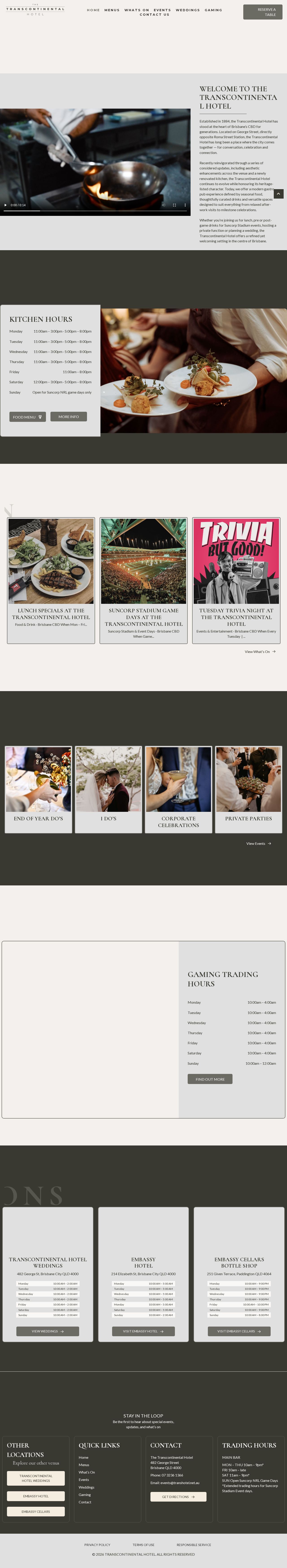 The Transcontinental Hotel website