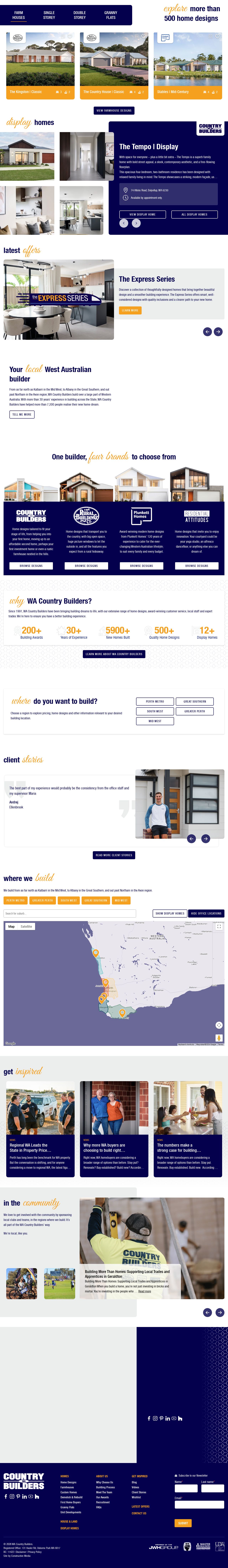 WA Country Home Builder website