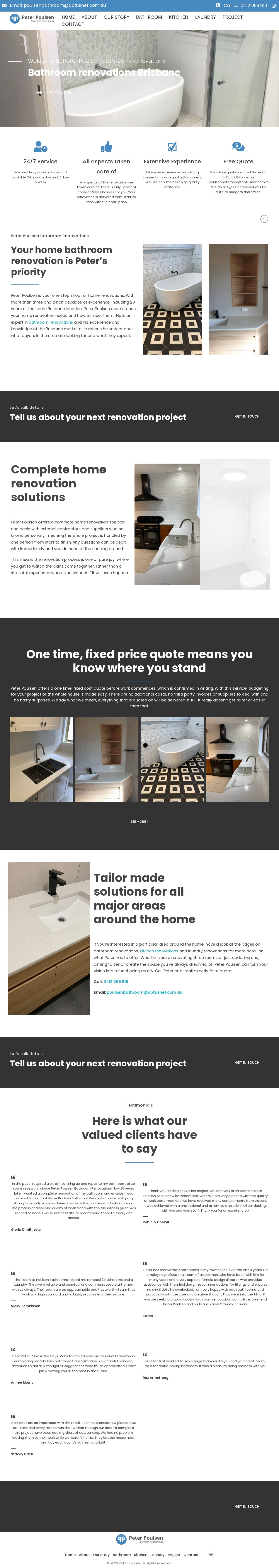 Peter Poulsen Bathroom Renovations Brisbane website