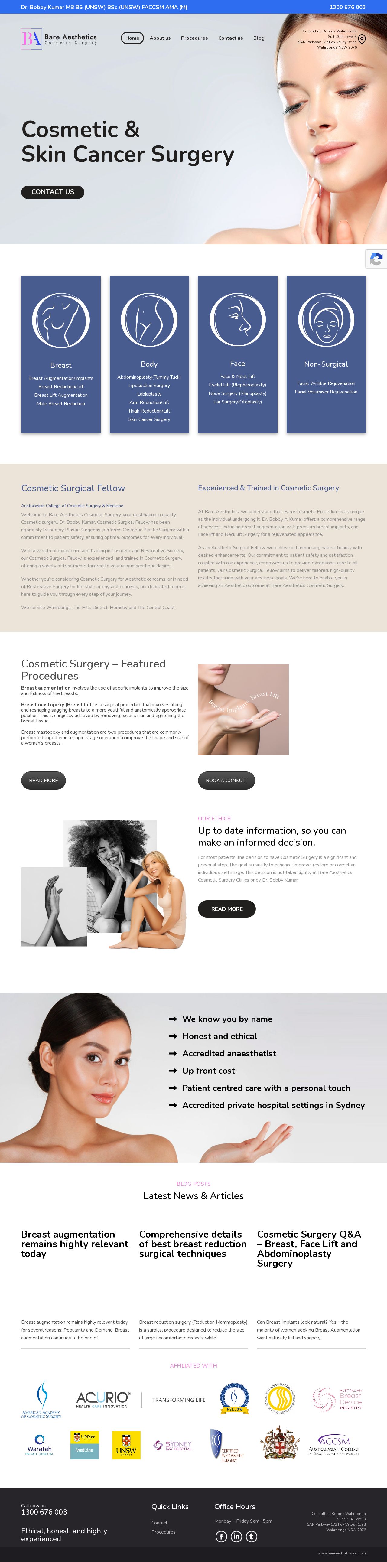 Bareaesthetics Breast Augmentation Sydney website