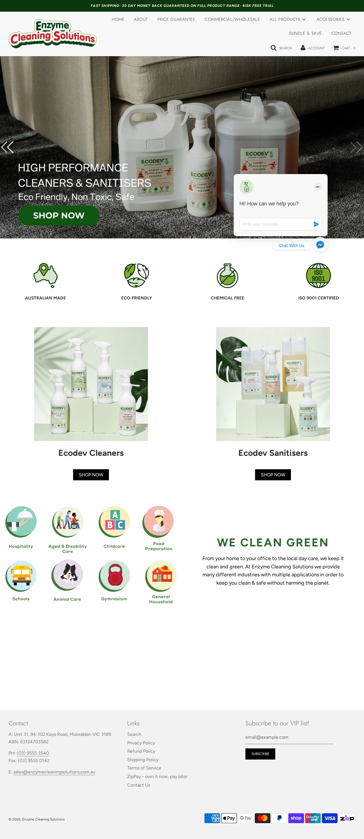 Enzyme Cleaning Solutions website