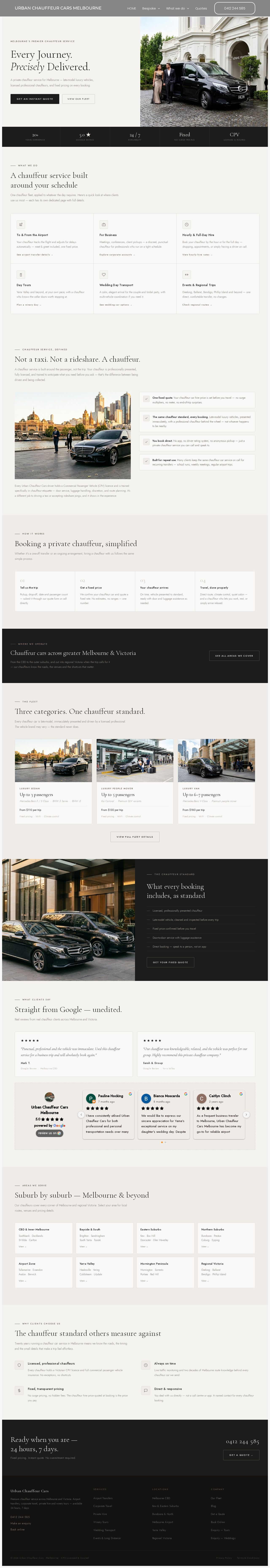Urban Chauffeur Cars website