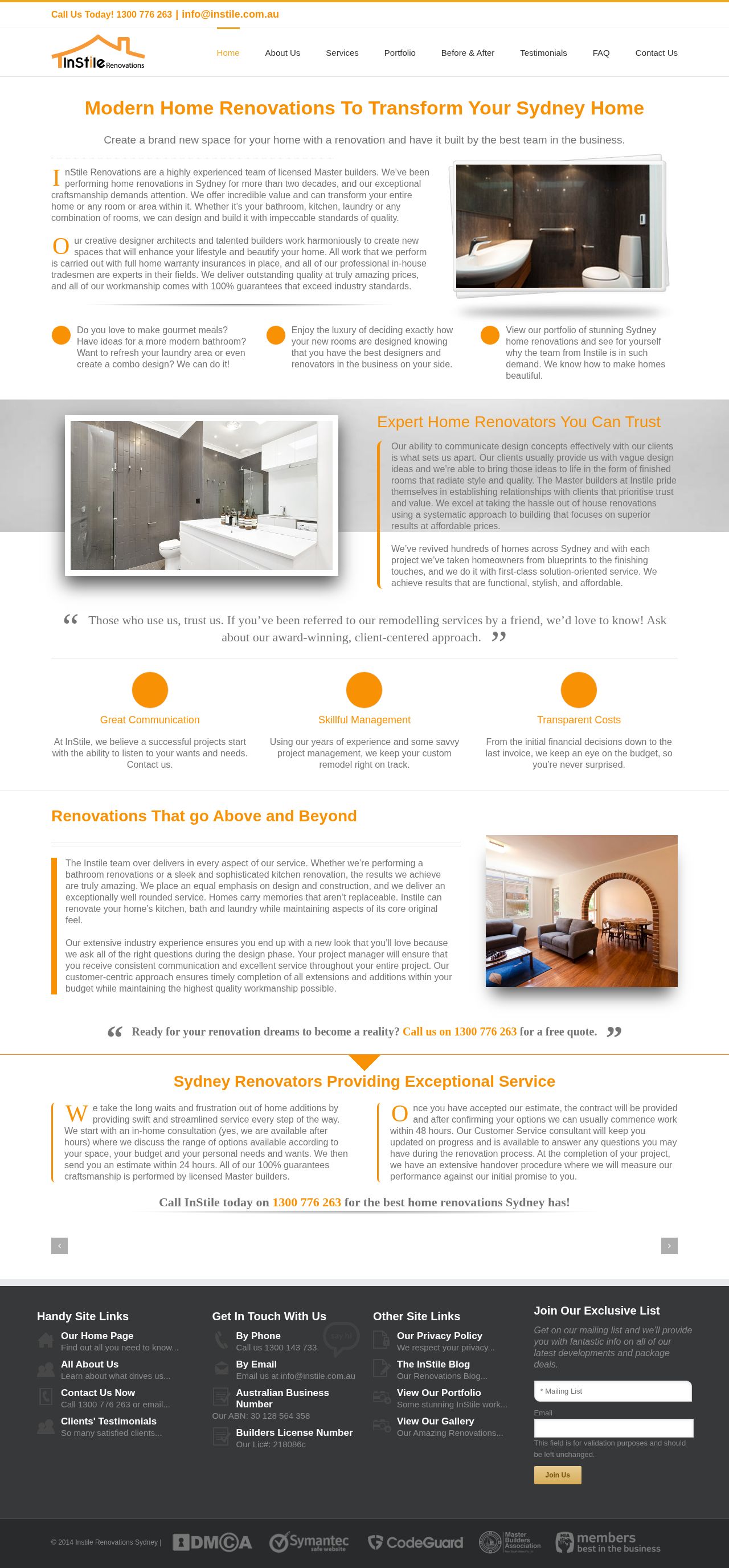 Instile Renovations website