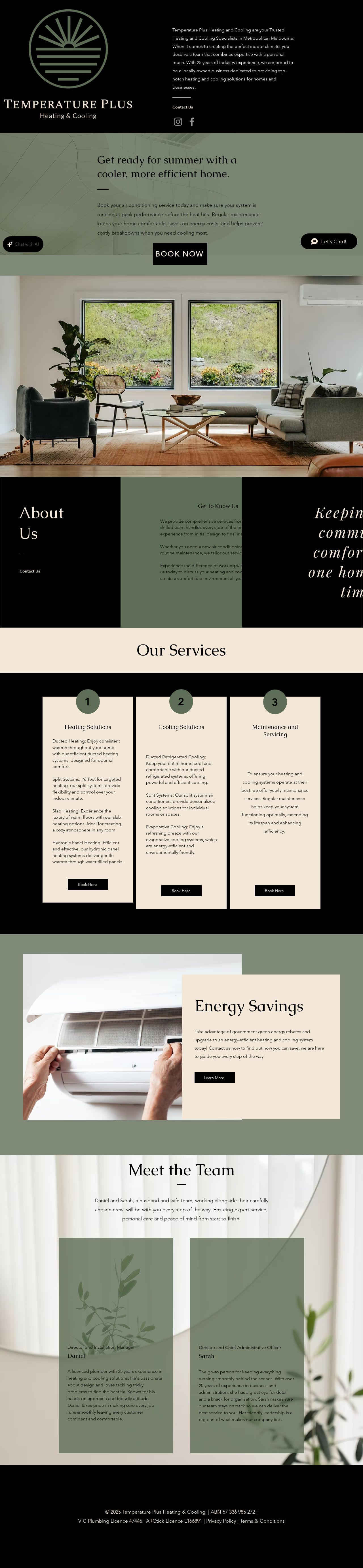 Temperature Plus Heating & Cooling website