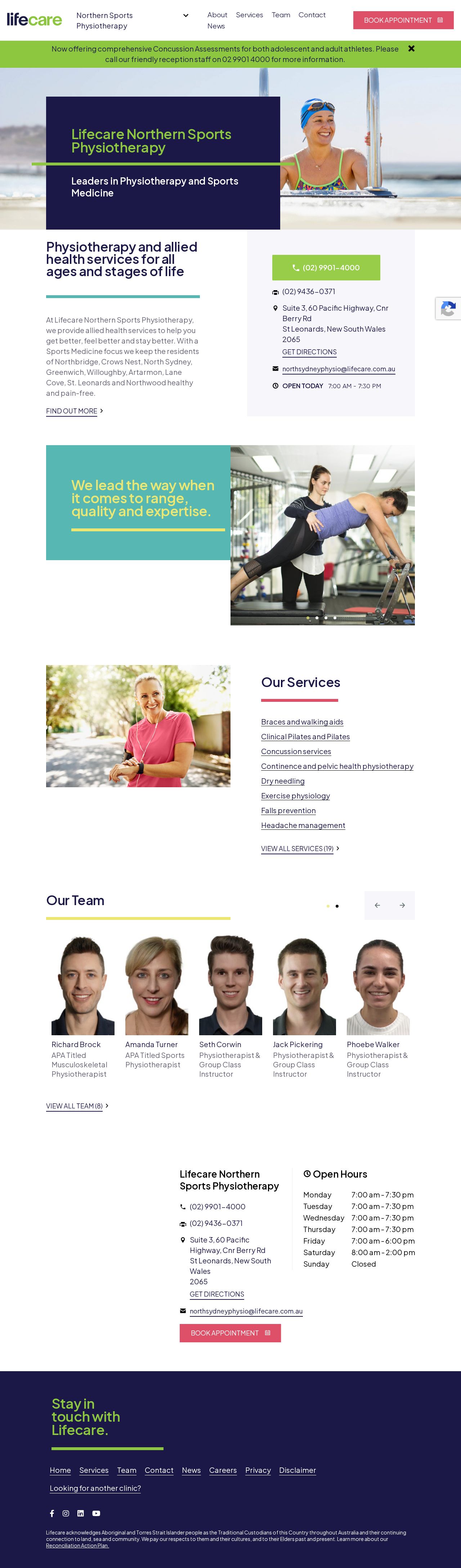 Neutral Bay Physiotherapy website