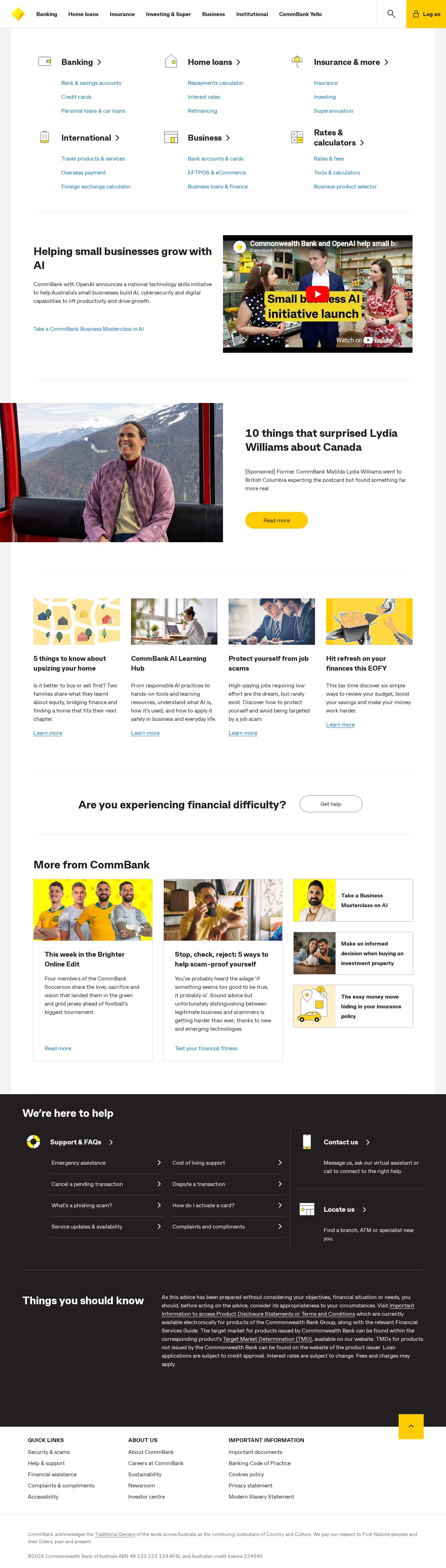 Commonwealth Bank website