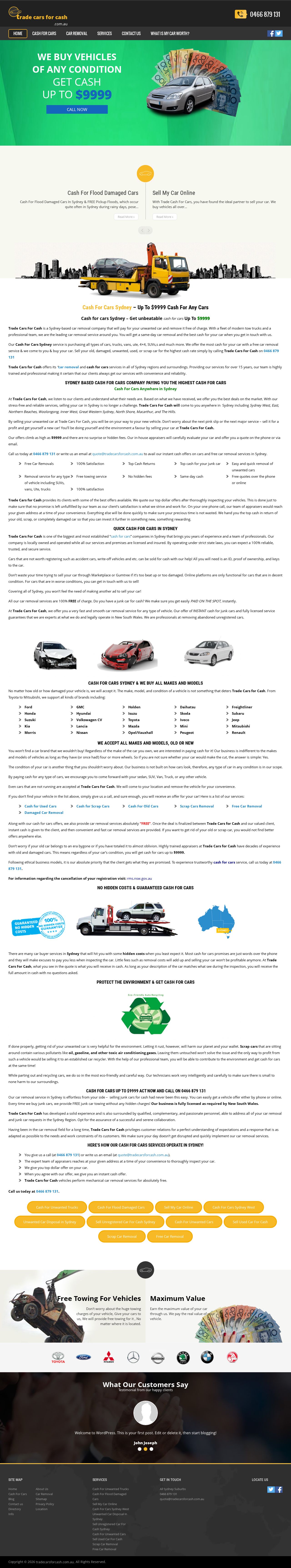 Trade Cars For Cash Sydney website