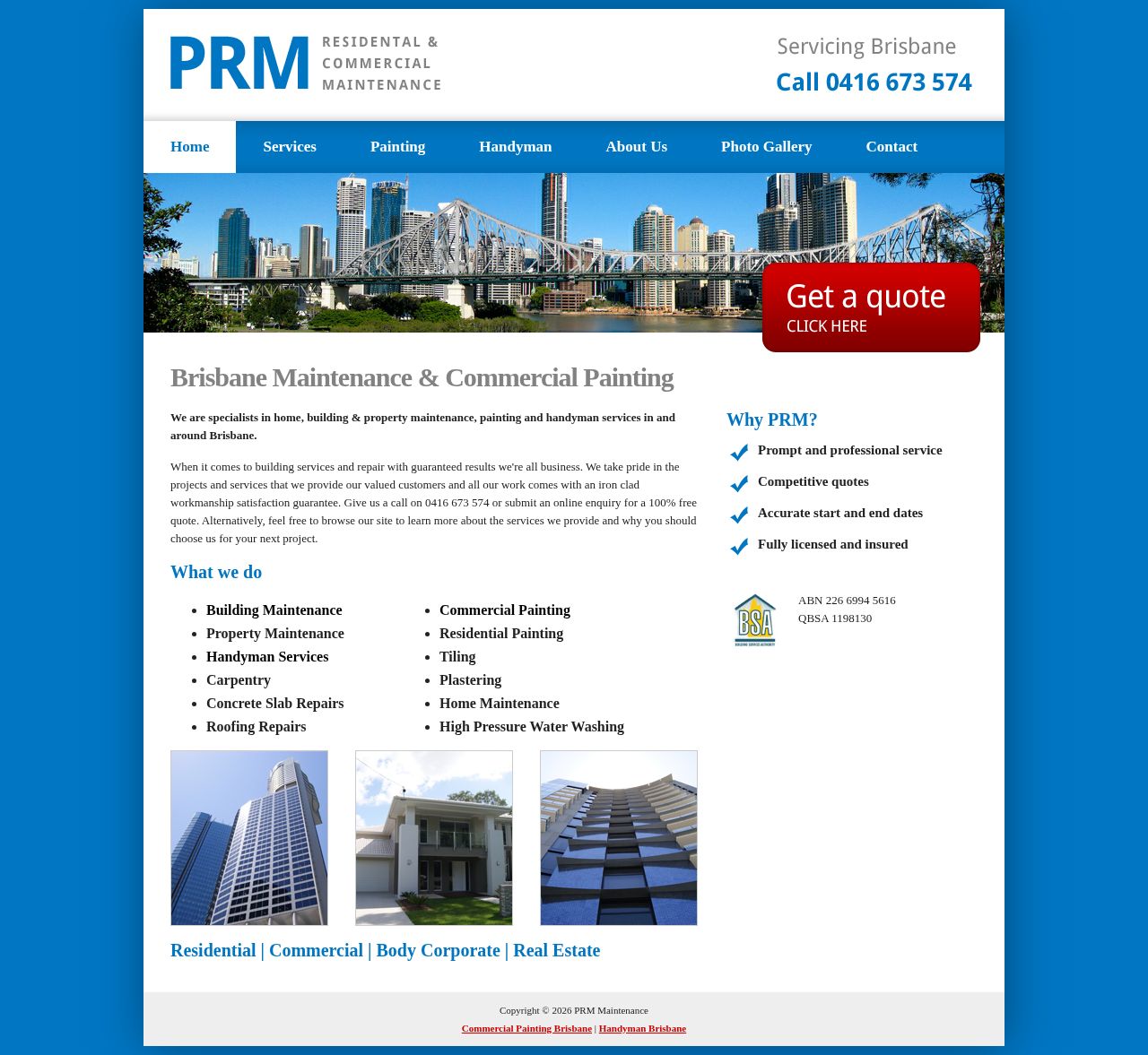 PRM Building Maintenance Brisbane website