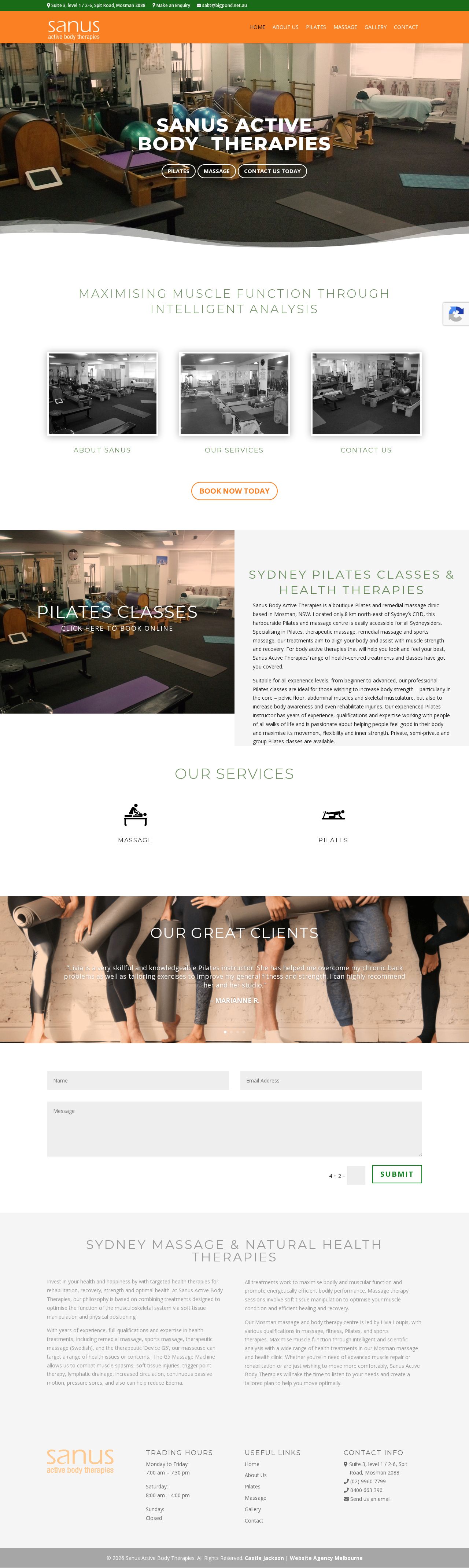 Sanus Active Body Therapies website