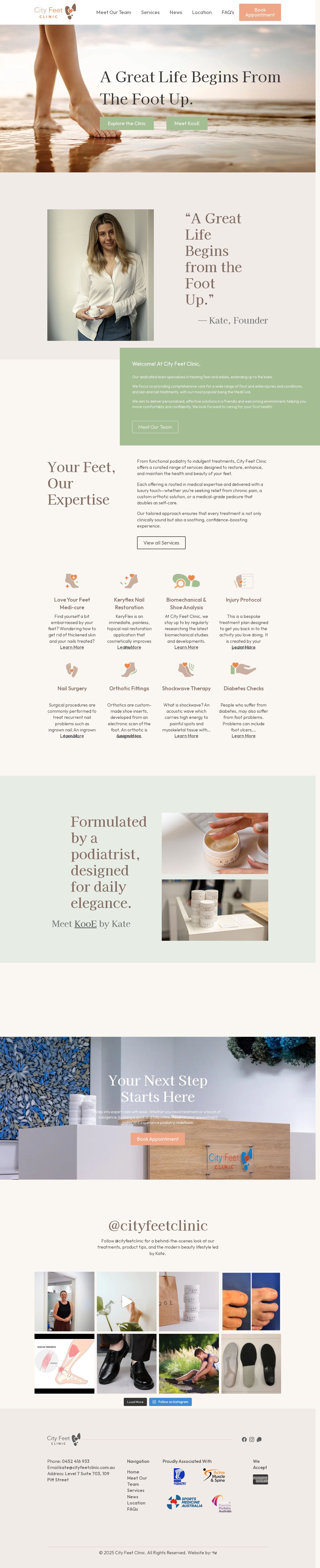 City Feet Clinic website