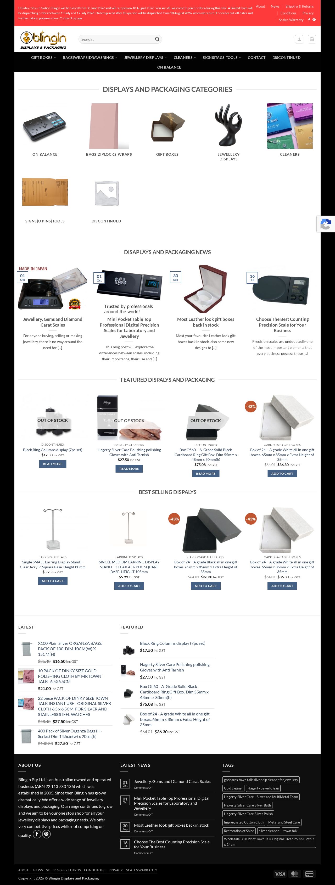 Blingin Jewellery and Displays website