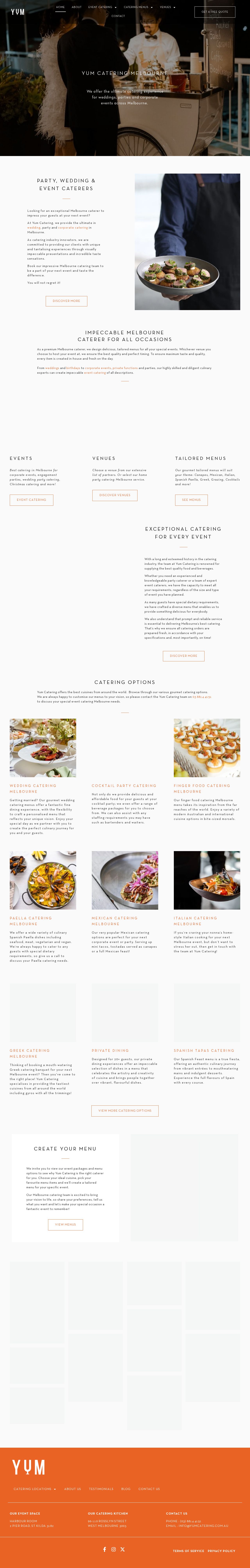 Catering Melbourne website