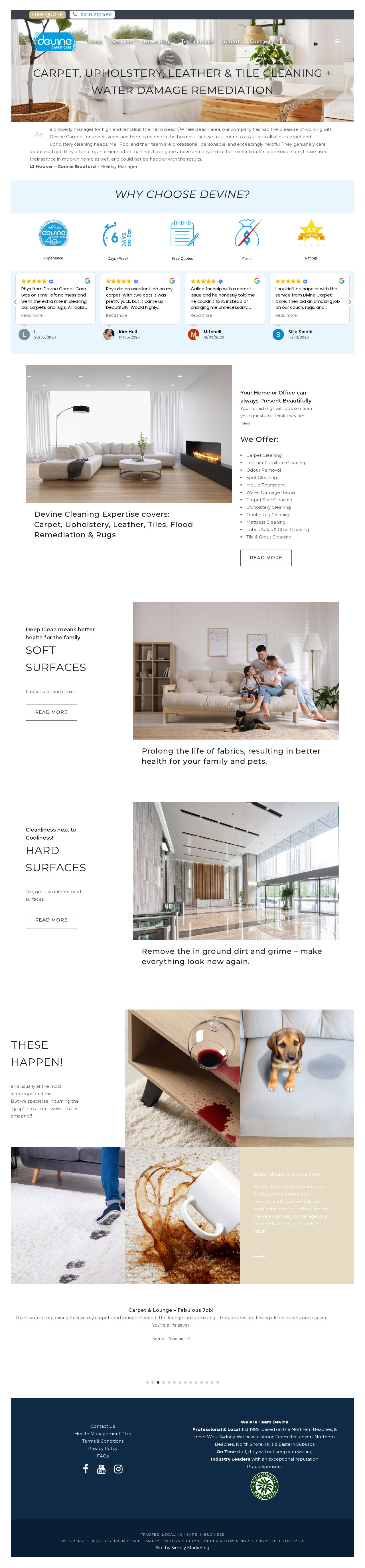 Devine Carpet Care website