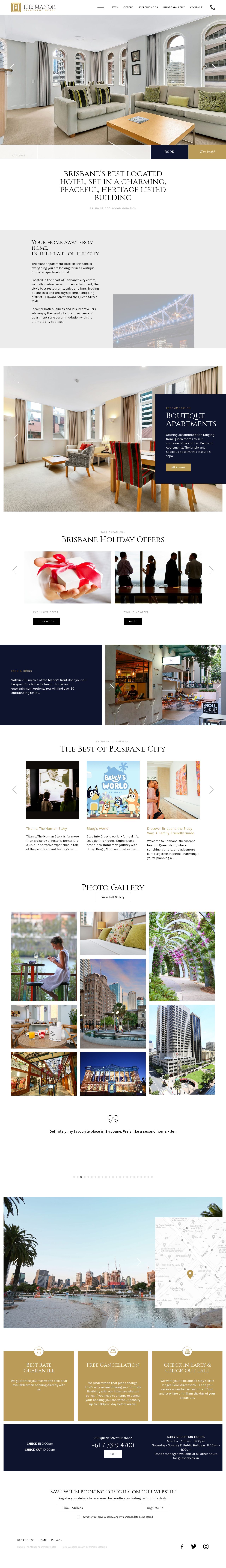 Manor Apartment Hotel website