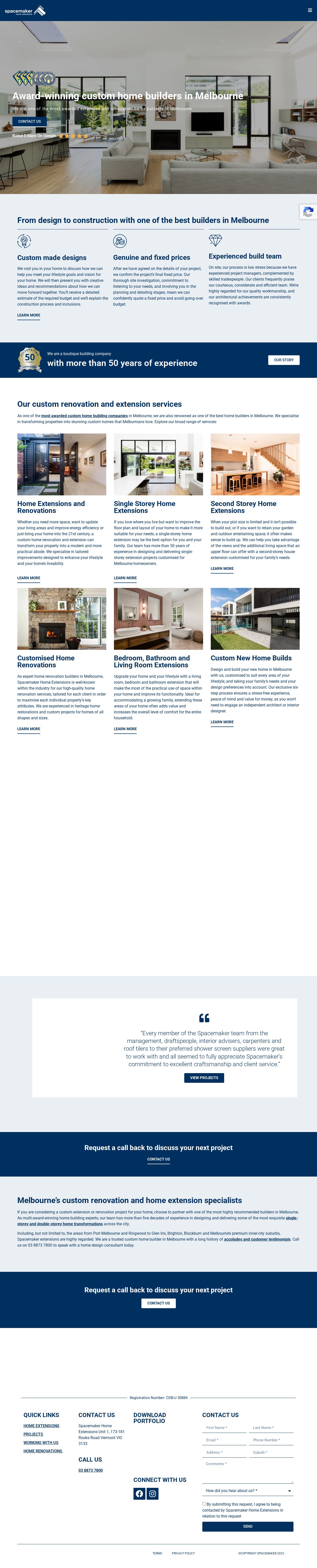Spacemaker Home Extensions website