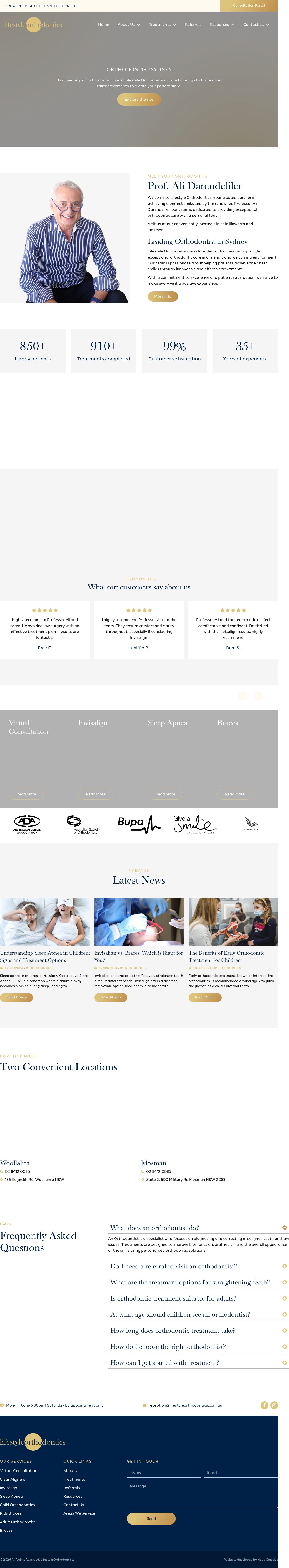 Lifestyle Orthodontics website
