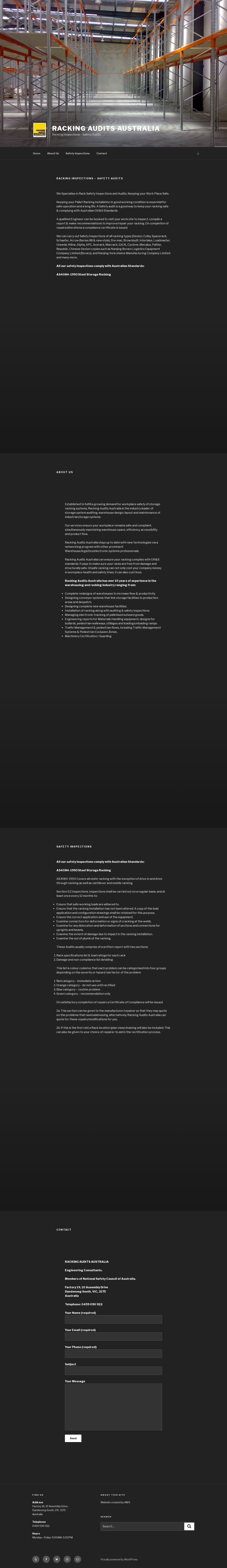 Racking Audits Australia website