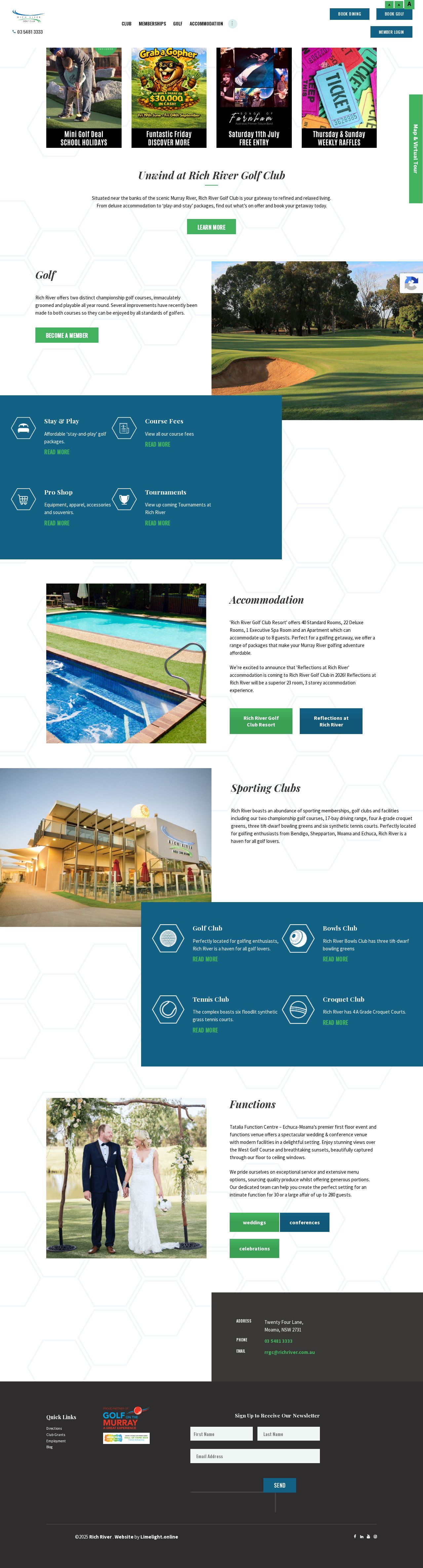 Rich River Golf Club Resort website