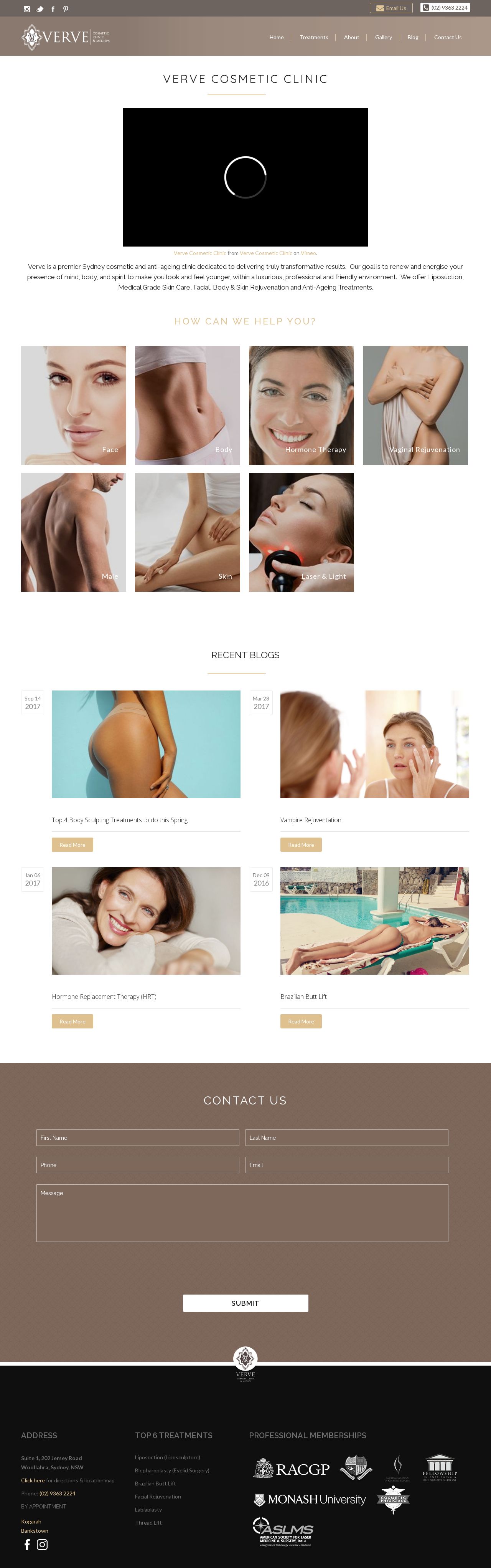 Verve Cosmetic Clinic website