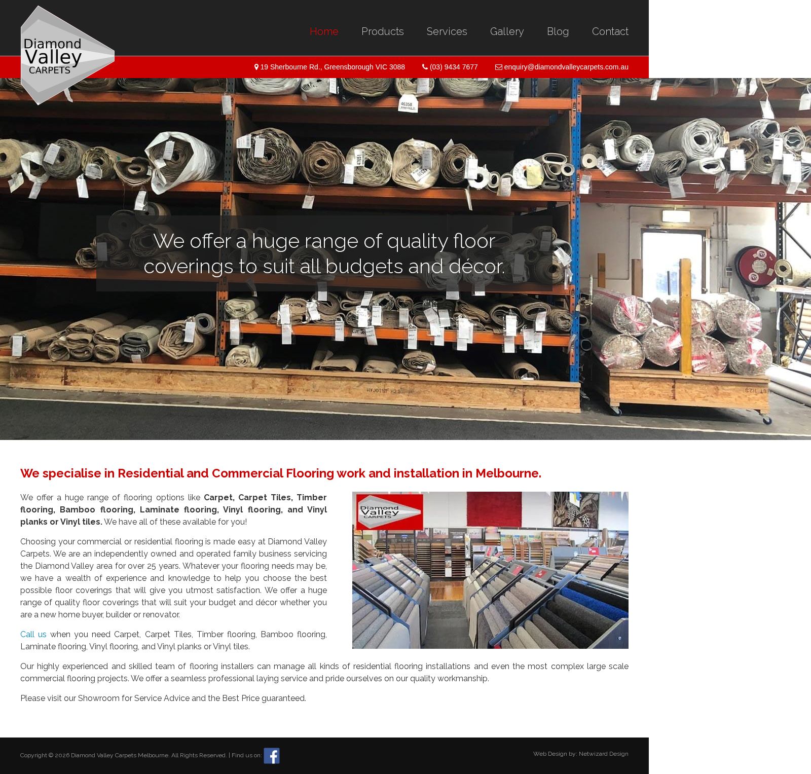 Diamond Valley Carpets website