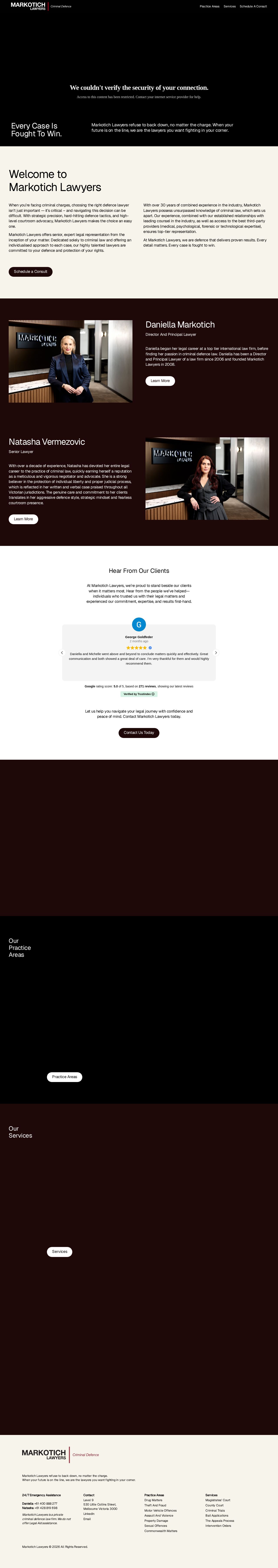 Markotich Lawyers website