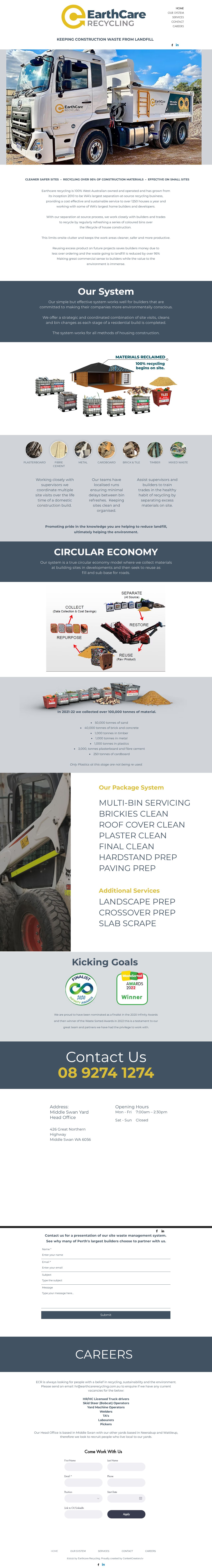 Earthcare Recycling website