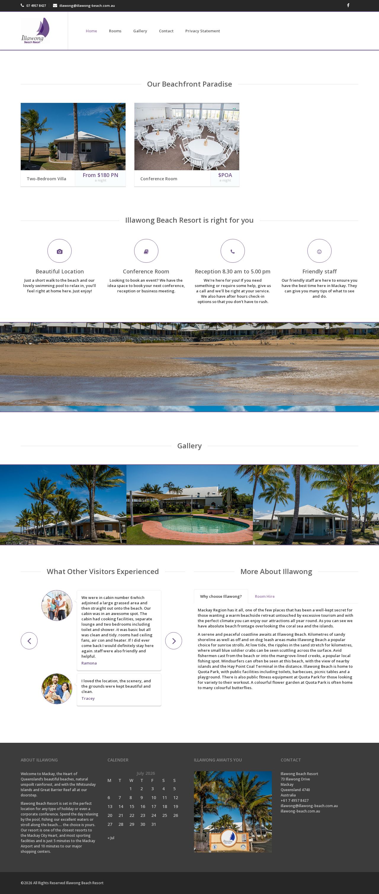 Illawong Beach Resort website